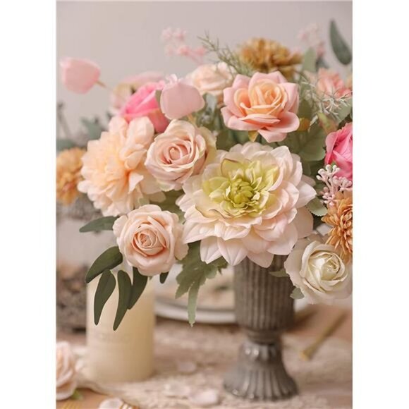 Artificial Flower Wedding Hand Bouquet (Light Pink) - Picture 6 of 6